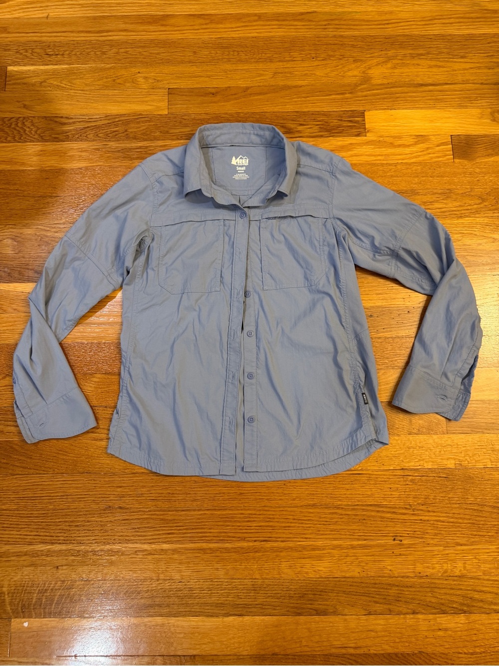REI Co-op Sahara Button-Up Long-Sleeve Shirt Light Blue - Size Small